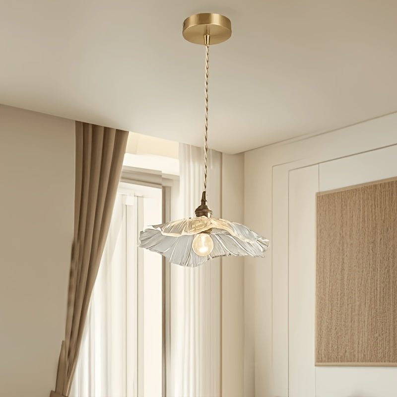 Suspension en verre ondulé en forme de corolle