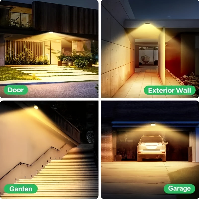 Applique solaire 185 LED blanc chaud à détecteur, IP65, lot de 2 ou 4