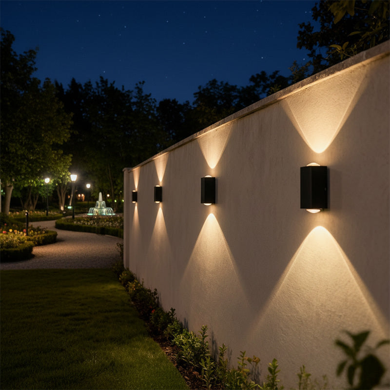 Applique murale solaire LED multicolore, faisceau haut et bas
