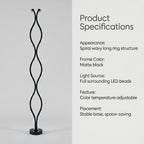 Lampadaire LED ondulé à perles effet cristal, alimenté par USB