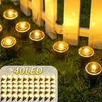 Guirlande solaire de 40 mini piquets lumineux pour bordure, 10 m