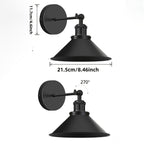 Applique murale industrielle noire orientable, lot de 2 sans fil RVB