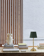 Lampe de table sans fil à abat-jour plissé vert ou crème, 40 cm