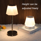 Lampe de bureau LED sans fil à tige télescopique, abat-jour hexagonal