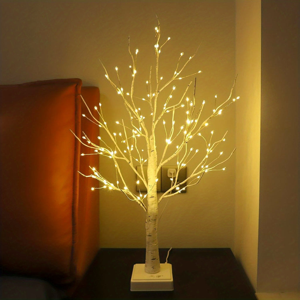 Lampe décorative arbre de bouleau lumineux, 144 LED, 60 cm