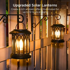 Lanterne solaire rétro à suspendre, lot de 2, ampoule filament IP65