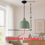 Suspension cloche en métal mat, rose, jaune, vert ou noir, Ø 25 cm