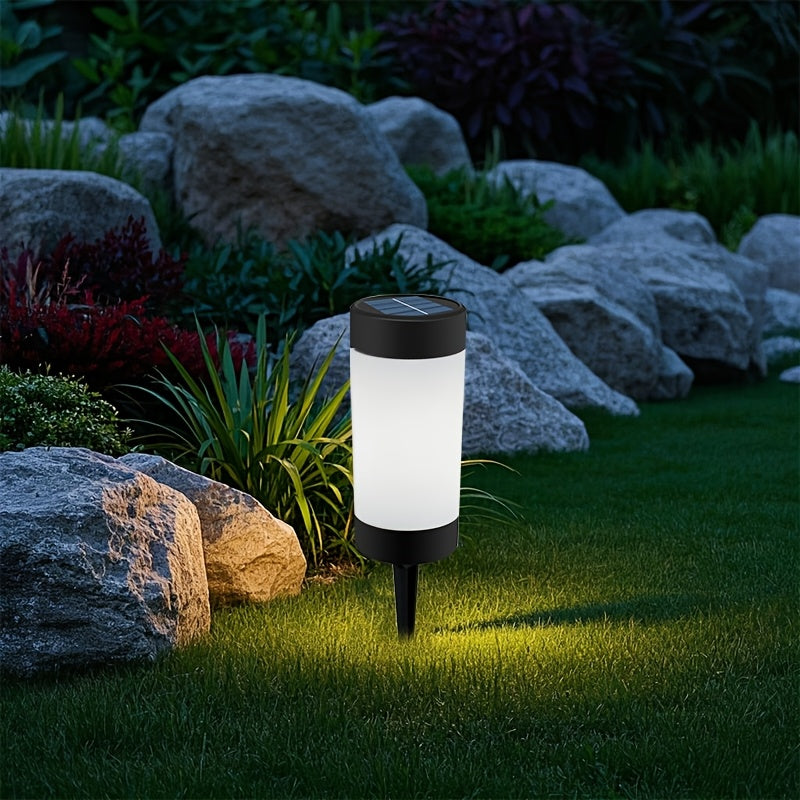 Lampe solaire cylindre opalin à piquet, 26,7 cm, lot de 2 ou 4