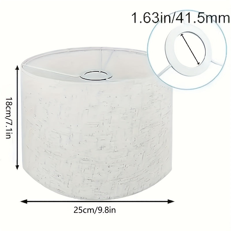 Lot de 2 abat-jour cylindriques aspect lin écru, Ø 25 x H 18 cm