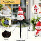 Lot de 2 bonshommes de neige lumineux solaires à piquet, 45 cm