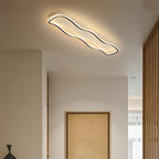 Plafonnier LED long en forme de vague, 60 cm, doré, blanc ou noir