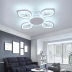 Plafonnier LED à 4 feuilles scintillantes, doré, blanc ou noir