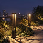 Borne lumineuse extérieure en aluminium noir, LED 3000K, 60 ou 80 cm