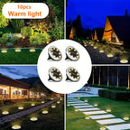 Spot solaire de sol à piquet 8 LED, Ø 7,2 cm, lot de 10
