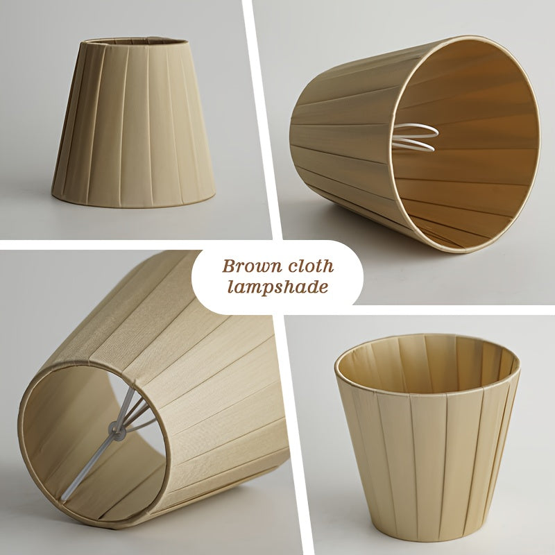 Lot de 3 abat-jour plissés beige à pince, Ø 14 x H 12,9 cm