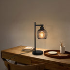 Lot de 2 lampes de chevet noires à cage spirale en métal, douille E27