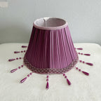 Abat-jour plissé violet prune à pendeloques en gouttes, Ø 25 cm