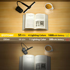 Lampe de lecture à pince à deux ou trois têtes, 4 teintes, USB-C