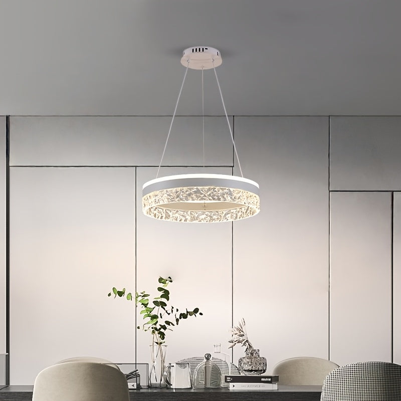Suspension anneau LED effet glace pour la table