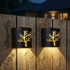 Applique murale LED solaire extérieure motif arbre, lot de 2