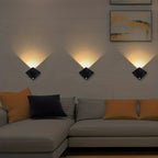 Applique murale LED à détecteur de mouvement, lot de 2 noires à piles