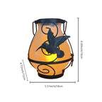 Lanterne solaire colibri en fer noir à effet flamme et anse