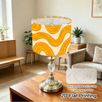Abat-jour tambour ondulations jaune soleil et orange, Ø 33 cm