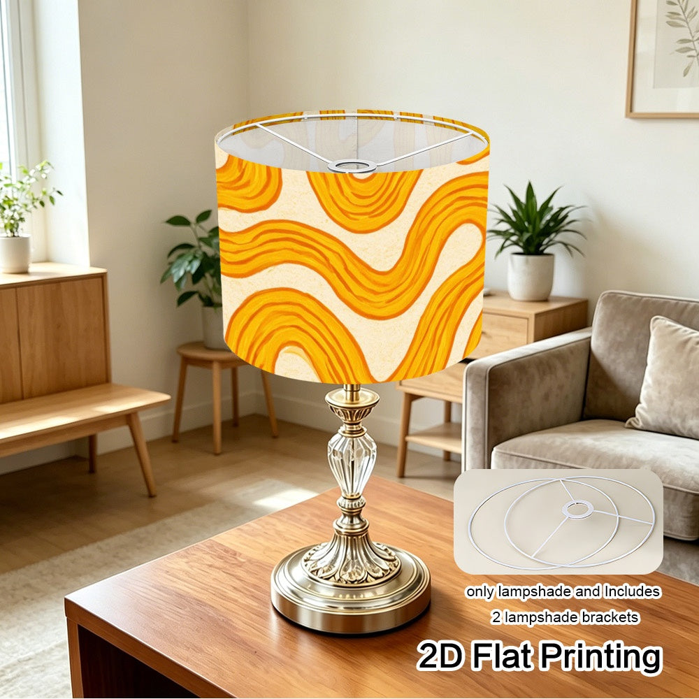 Abat-jour tambour ondulations jaune soleil et orange, Ø 33 cm