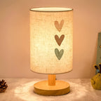 Lampe de chevet à abat-jour en tissu imprimé de trois cœurs