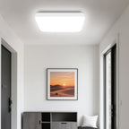 Lot de 2 plafonniers LED carrés 21,5 cm, blanc froid 6500 K