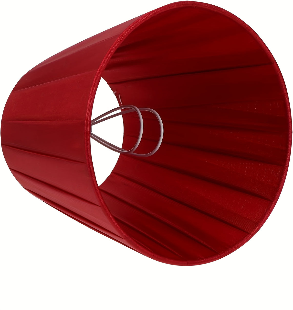 Lot de 2 petits abat-jour plissés rouge bordeaux, à pince ou bague E14