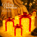 Lampe décorative de Noël, lot de 3 paquets cadeaux lumineux 60 LED