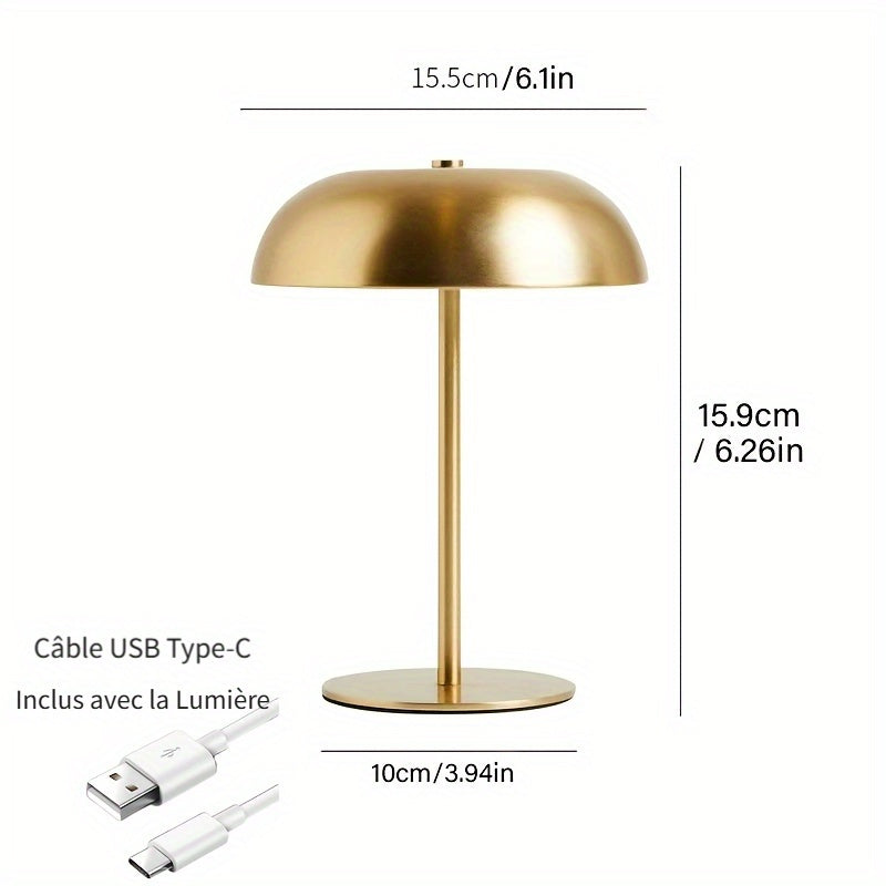 Petite lampe champignon sans fil en métal, cinq coloris au choix