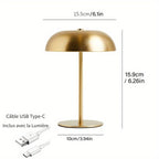 Petite lampe champignon sans fil en métal, cinq coloris au choix