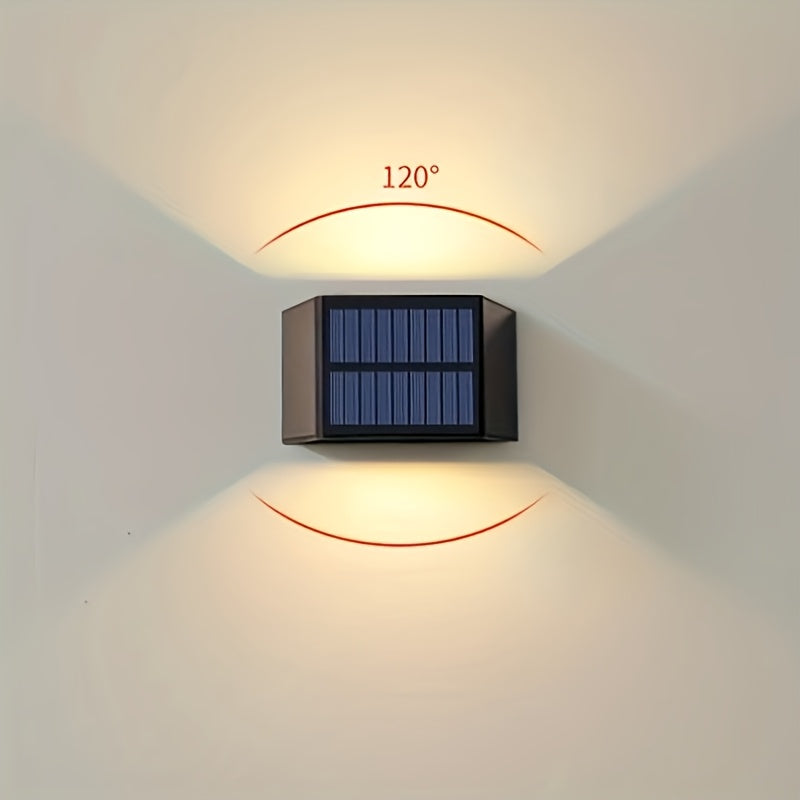 Applique murale solaire double faisceau blanc chaud, angle réglable