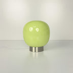 Lampe de chevet globe en verre coloré, socle métal, USB, 19 cm