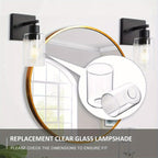 Lot de 3 cylindres de remplacement en verre transparent, Ø 9 cm