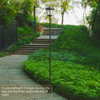 Lampadaire solaire de jardin 210 cm à lanterne classique noire