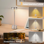 Lot de 2 lampes de table LED sans fil dorées à tige fine, 31,5 cm