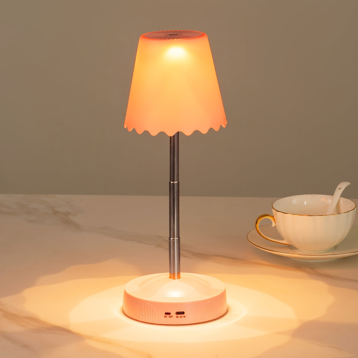 Lampe gestuelle sans fil en cloche, RVB, blanc, orange ou rose