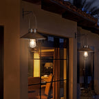 Lot de 2 lanternes solaires tempête à chapeau et ampoule filament