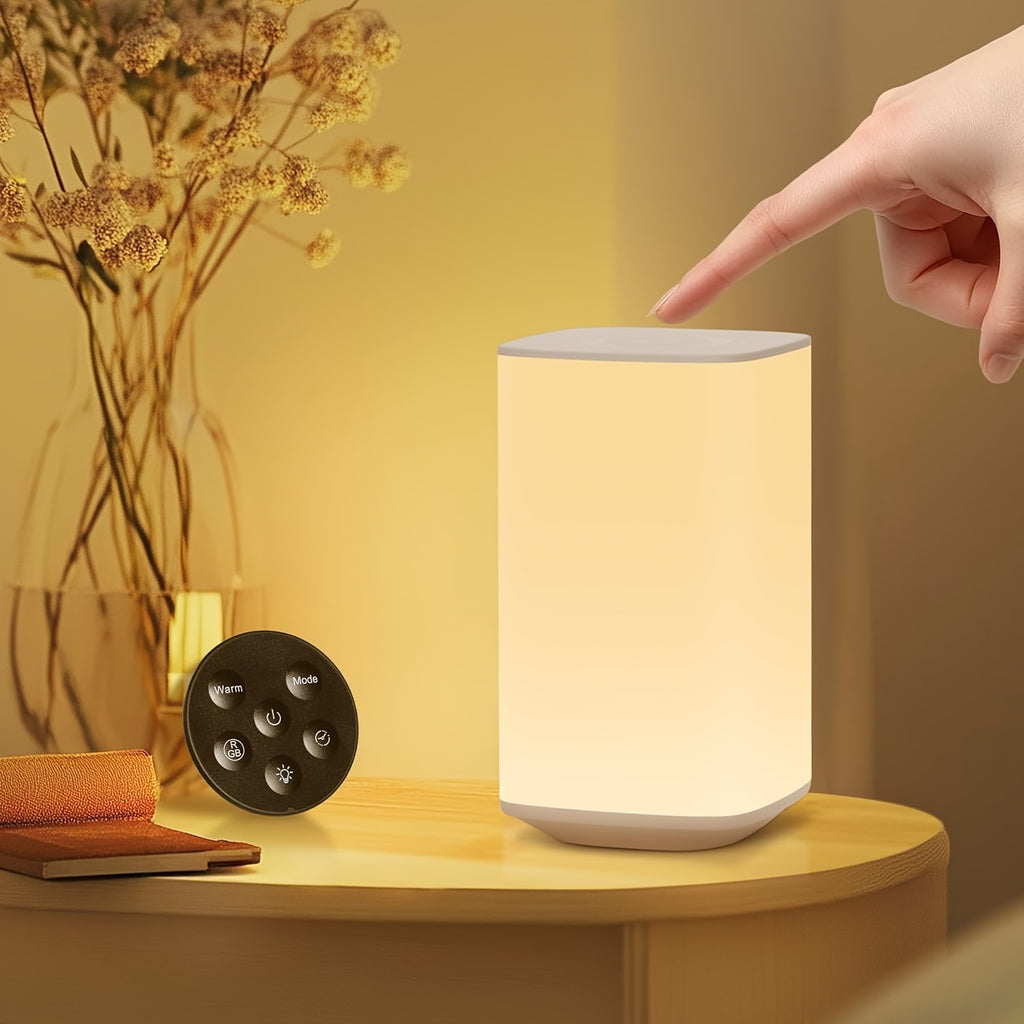 Veilleuse carrée RVB tactile avec télécommande et minuterie