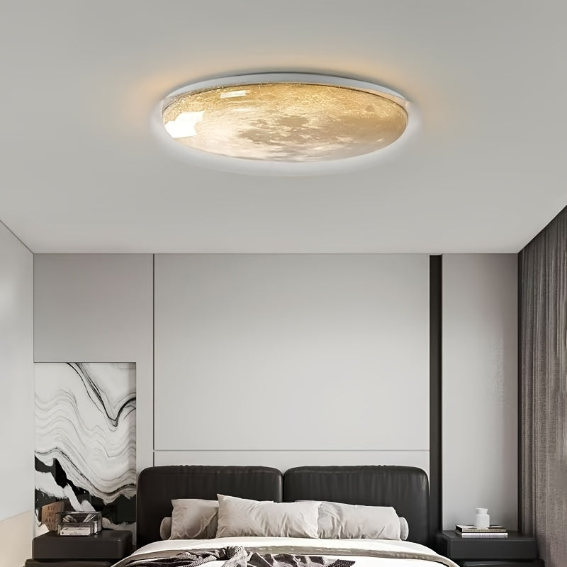 Plafonnier LED lune Ø 40 cm, télécommande, minuterie et mémoire