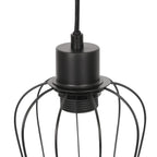 Suspension poutre en bois et 4 cages noires, style industriel, 80 cm