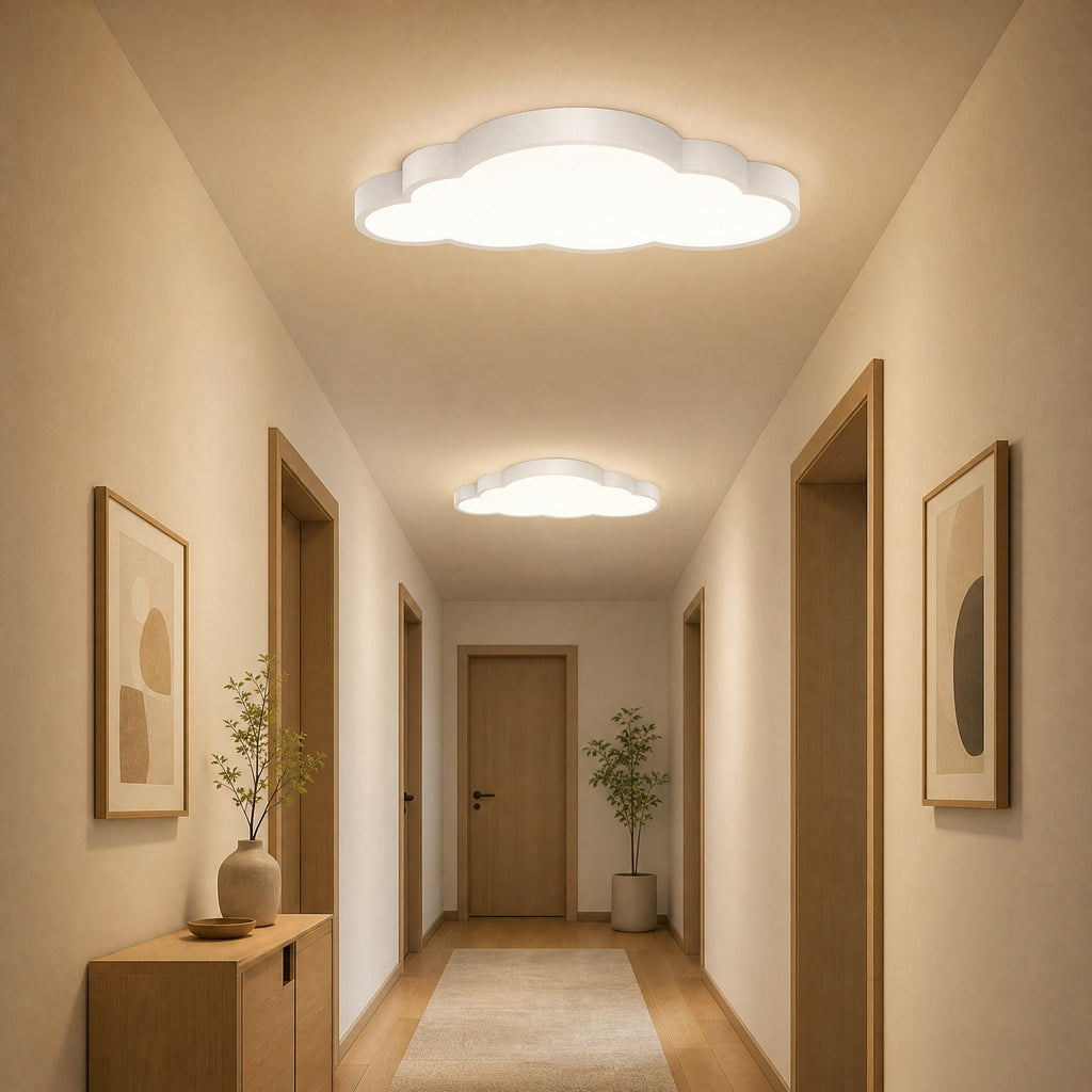 Plafonnier LED nuage blanc 50 cm pour chambre d'enfant, trois teintes