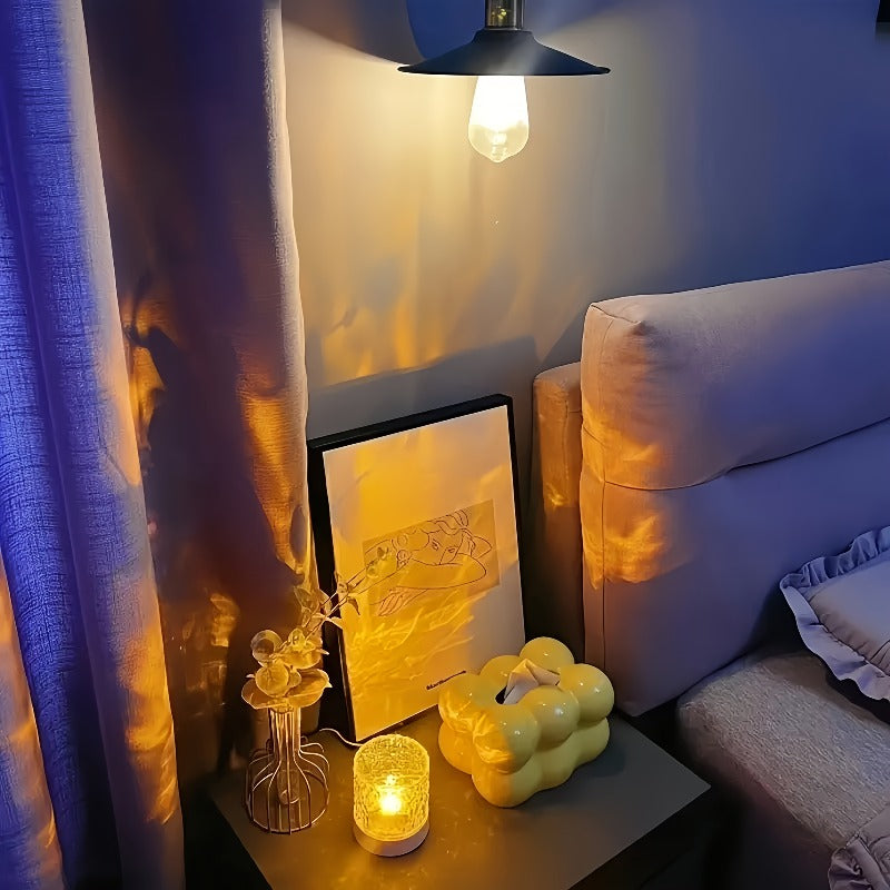 Lampe d'ambiance vague d'eau Ø 8 cm, tactile et télécommande à pile