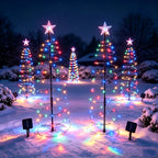 Sapin de Noël lumineux solaire en spirale à étoile, 93 cm, 80 LED