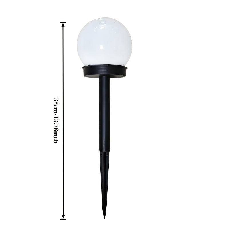 Lampe solaire boule blanche à piquet IP65, lot de 4 pour pelouse