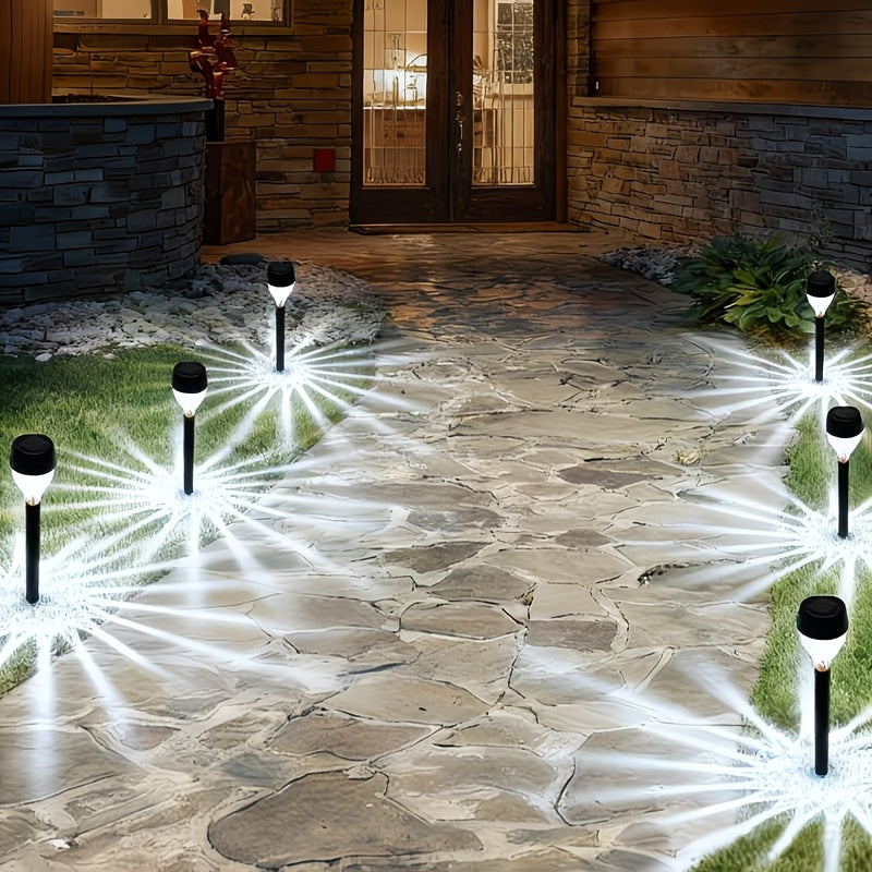 Lampe solaire de jardin à piquet, diffuseur torsadé, lot de 10