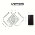 Plafonnier LED à deux carrés entrelacés, noir ou blanc, 29 cm